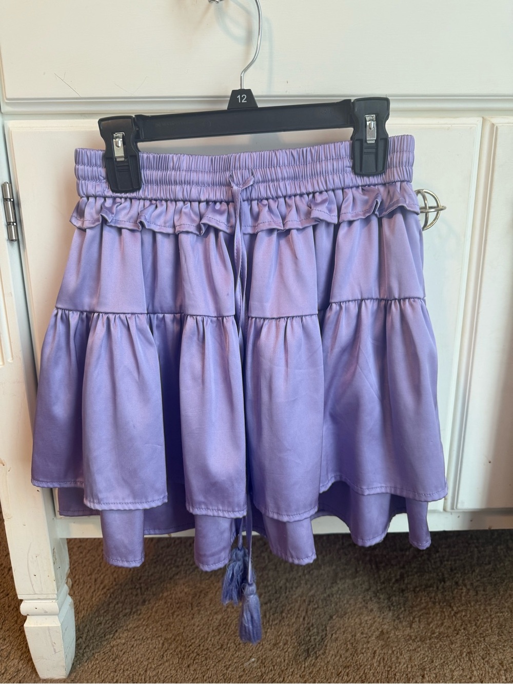 Women’s Lavender Tiered Smocked Waist Skirt - Unbranded
